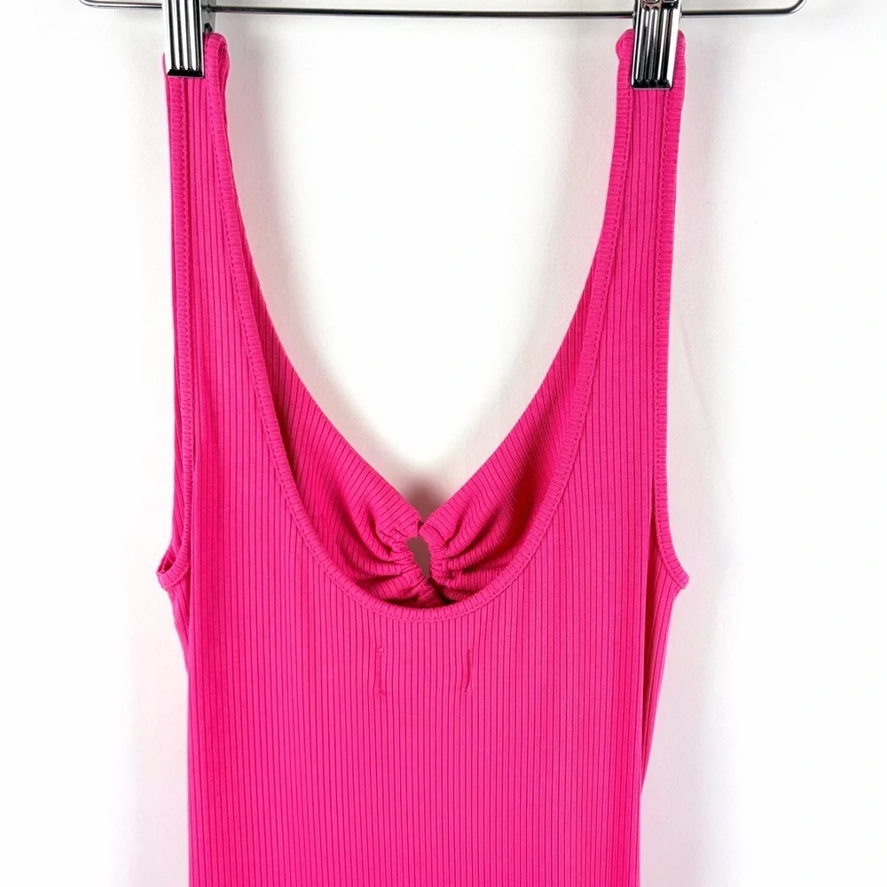 L*Space Camille Pink Cutout Maxi Dress Ribbed NWT Size Large - Picture 8 of 10